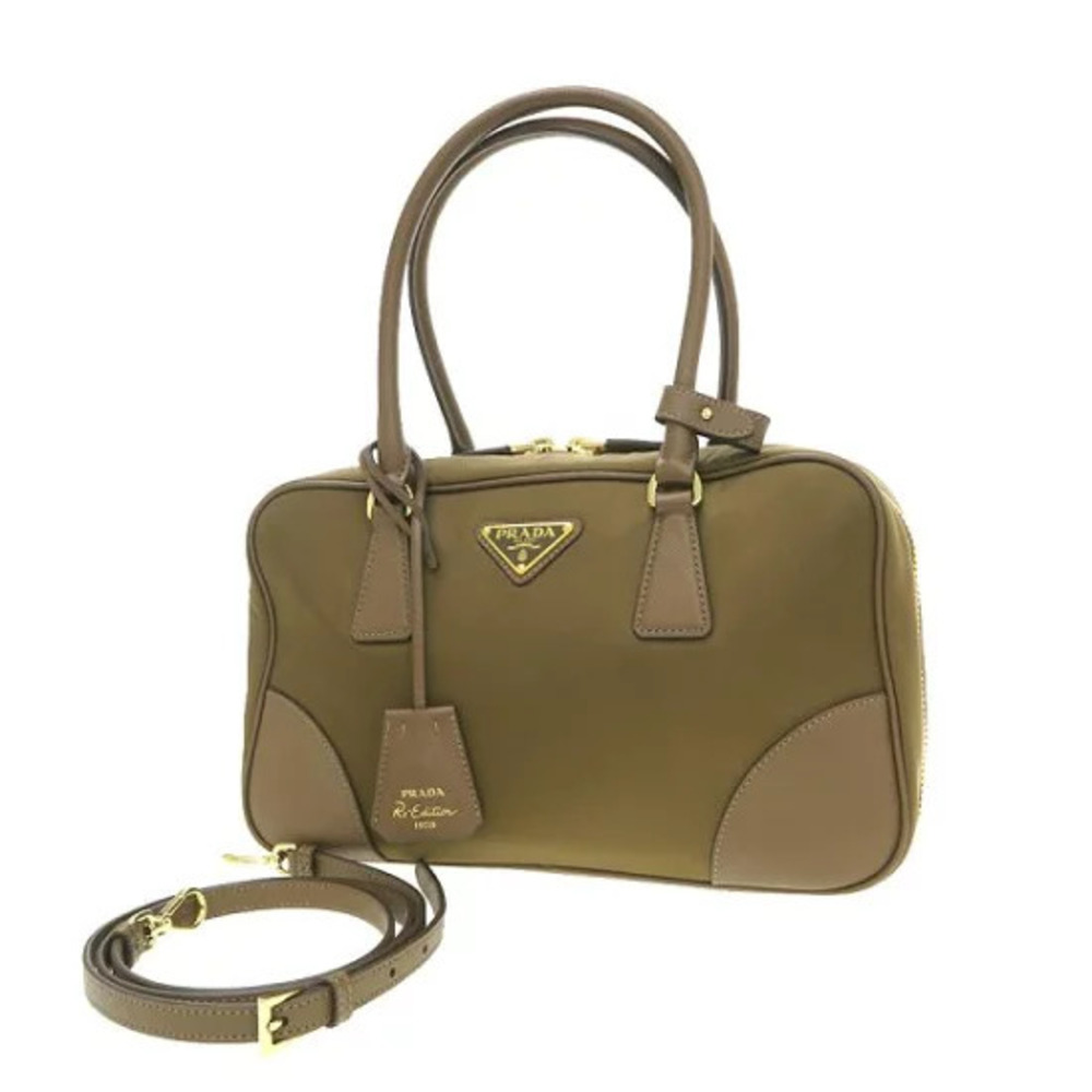 Prada 1978 bag accented Saffiano leather Brown